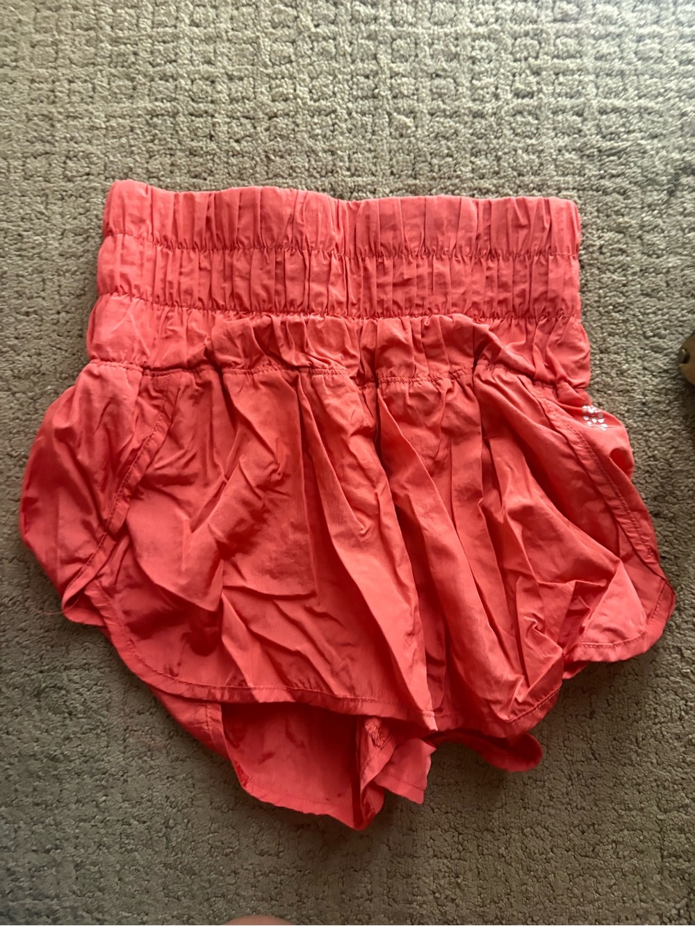 Free People Coral High-Rise Layered Athletic Shorts